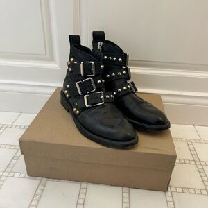 Zadig & Voltaire Women’s Laureen Triple-Buckle Leather Ankle Boots